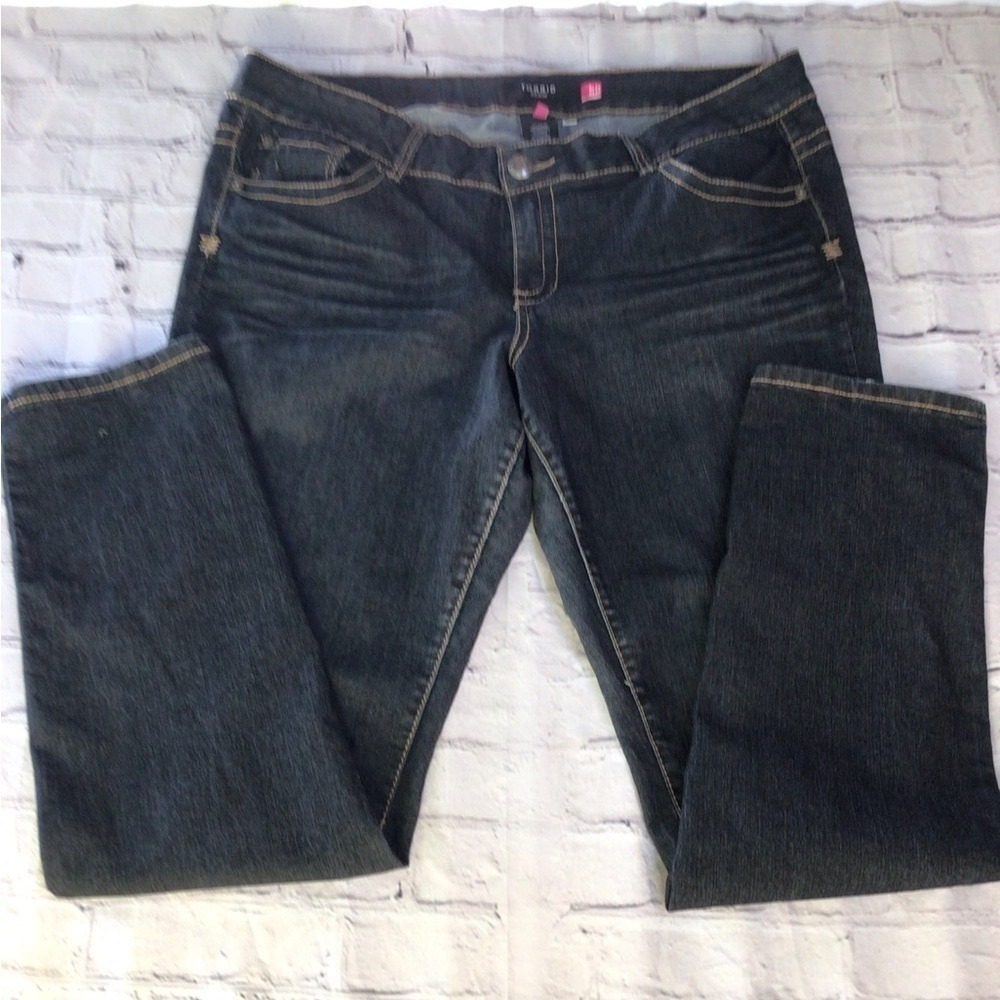 Torrid Denim Womens Plus Size 22T Dark Wash Straight Leg Stretch Jeans Tall